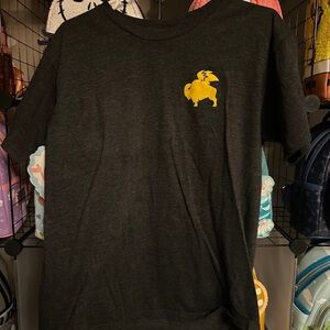 Black Graphic T-Shirt with Yellow Design